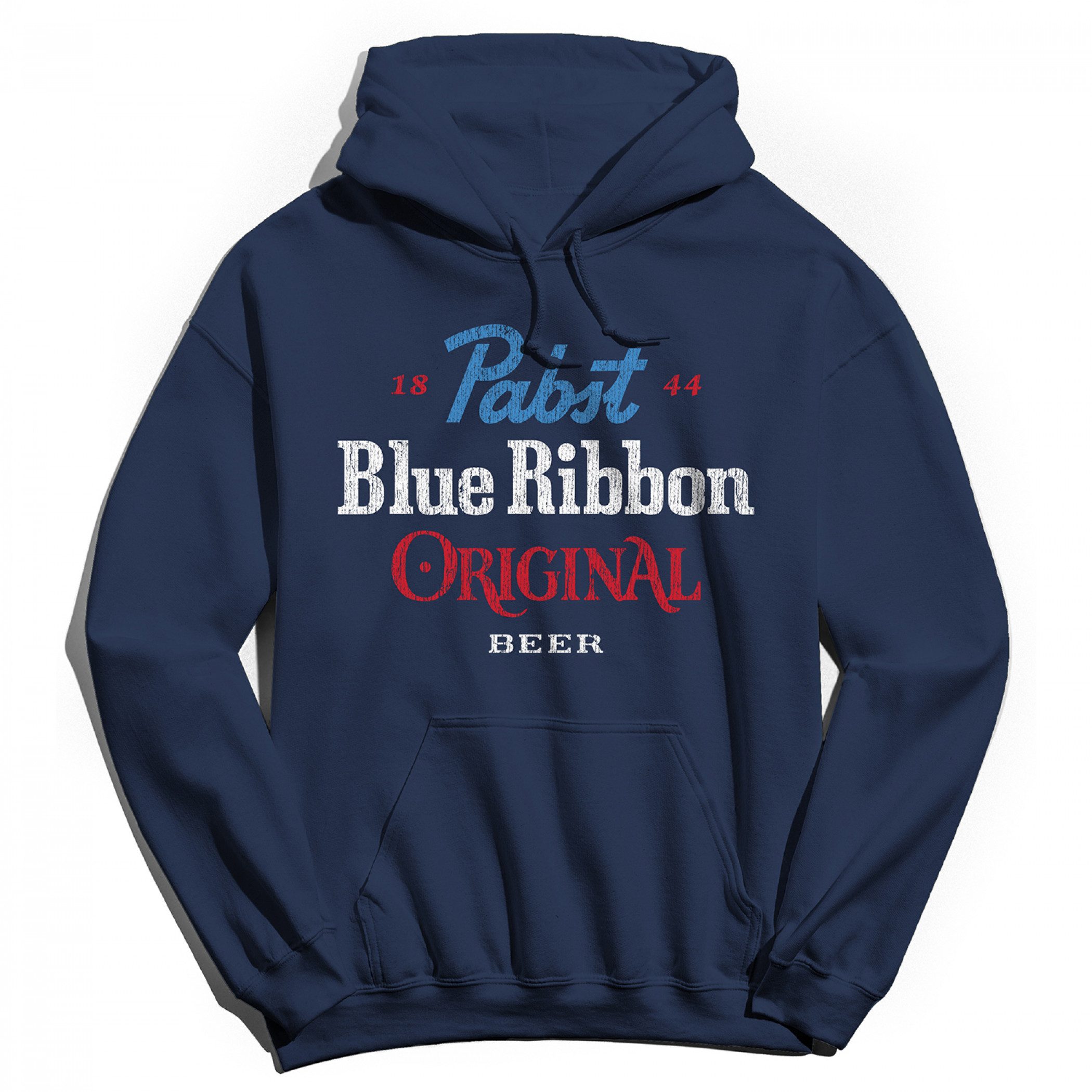 Pabst Blue Ribbon Original Distressed Logo Navy Hoodie